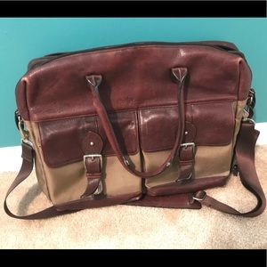 Polo Ralph Lauren Brown Leather Laptop Messenger